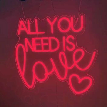 Romantic All You Need is Love Neon Sign