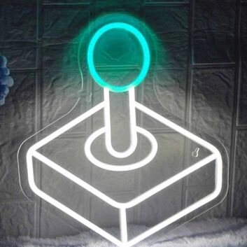 Retro Arcade Joystick Game Neon Sign