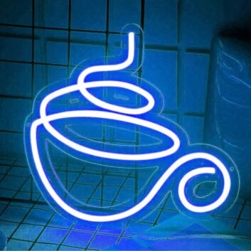 Steaming Hot Coffee Cup Neon Sign