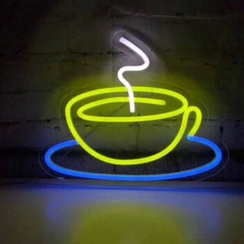 Aromatic Coffee Cup Neon Sign