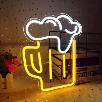 Celebratory Bubble Beer Bar Neon Sign