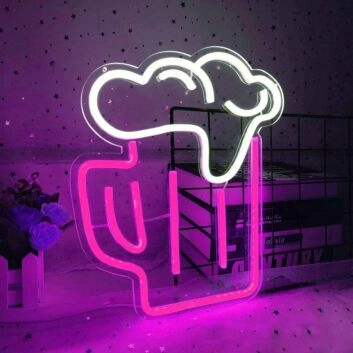 Celebratory Bubble Beer Bar Neon Sign