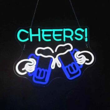 Customize Cheers Toasting Neon Sign