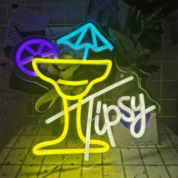 Customize Tipsy Cocktail Time Neon Sign