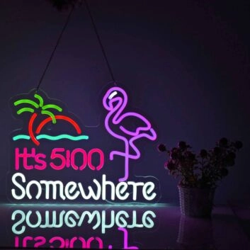 Customize It&#039;s 5:00 Somewhere Bar Neon Sign