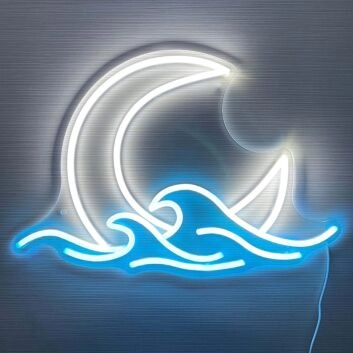 Moon Over the Sea Neon Light