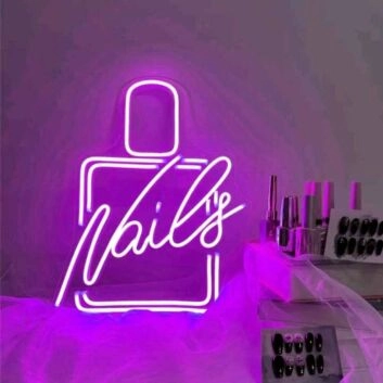 Customize Stylish Nail Polish Nail Salon Neon Sign
