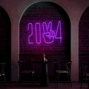 2024 Victory Pose Vibrant Neon Sign