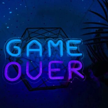 GAME OVER Retro Gaming Room Neon Sign