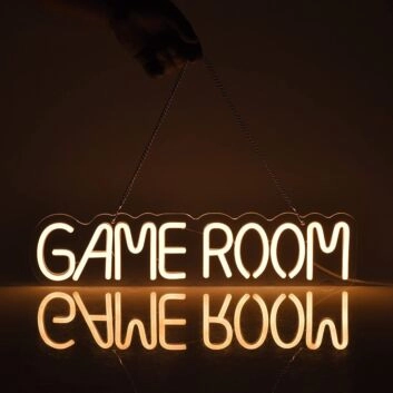 Game Room Fun Play Area Bright Neon Sign