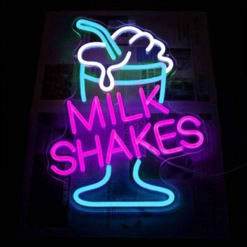 Customize Milk Shakes Ice Cream Refreshing Neon Sign