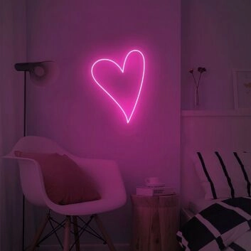 Pink Love Heart Neon Sign for Romantic and Loving Spaces