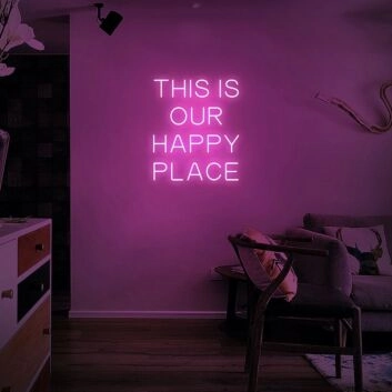 This Is Our Happy Place Neon Sign for Personal and Cozy Spaces