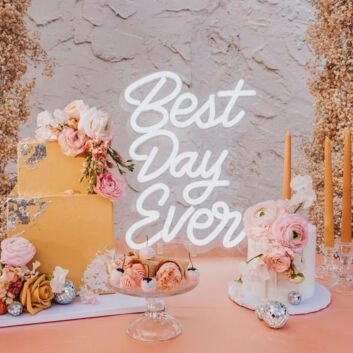 Best Day Ever Neon Sign for Celebratory and Positive Decor