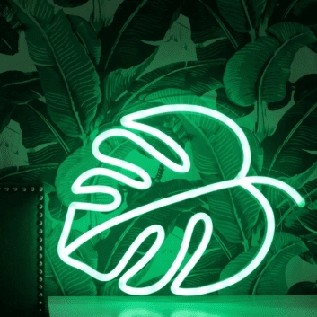 Monstera Leaf Neon Sign for Tropical and Plant Lovers