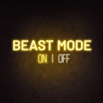 Beast Mode Activated Neon Sign for Gyms and Motivational Spaces