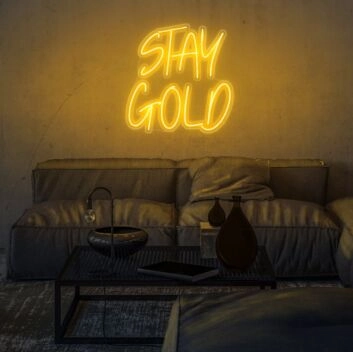 Stay Gold Neon Sign for Inspirational and Positive Decor
