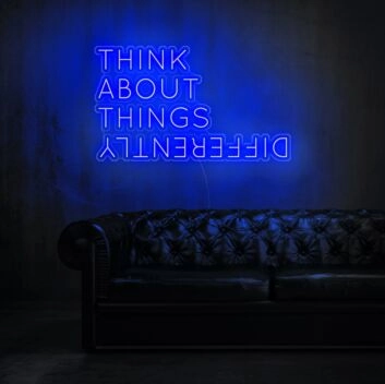 Think About Things Differently Neon Sign for Inspirational and Motivational Spaces