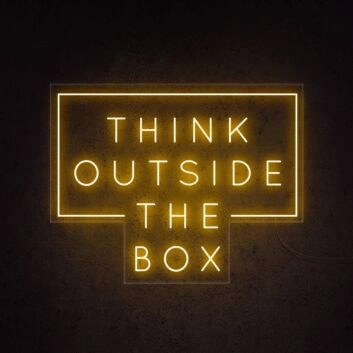 Think Outside The Box Neon Sign for Inspirational and Creative Spaces