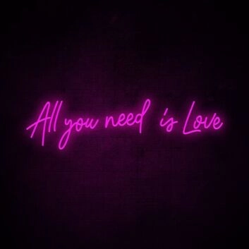 All You Need Is Love Neon Sign for Positive and Loving Spaces