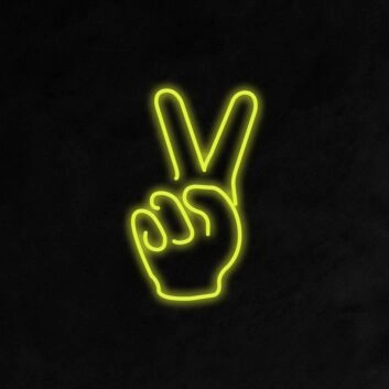 Peace Fingers Neon Sign for Positive and Peaceful Decor