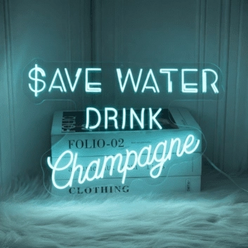Save Water Neon Sign for Environmental and Fun Spaces