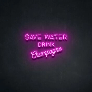Save Water Neon Sign for Environmental and Fun Spaces