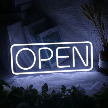 Open V2 Neon Sign for Welcoming Spaces