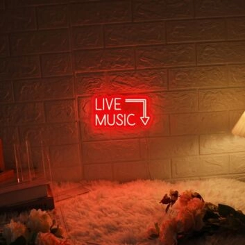 Live Music Neon Sign for Music Lovers and Venues