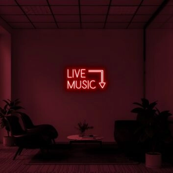 Live Music Neon Sign for Music Lovers and Venues