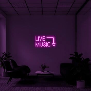 Live Music Neon Sign for Music Lovers and Venues