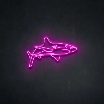 White Tip Shark Neon Sign for Marine and Ocean Lovers