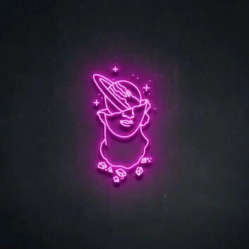 Saturn Statue Neon Sign for Space and Astronomy Lovers