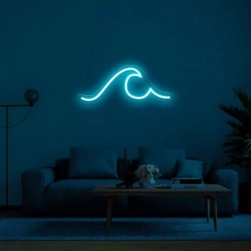 Wave Neon Sign for Ocean Lovers and Relaxing Spaces