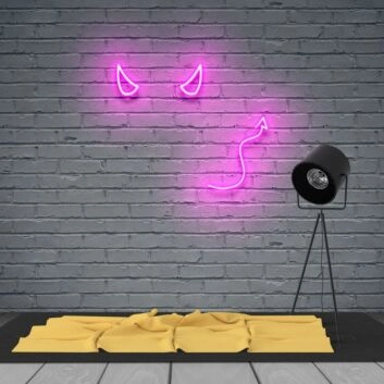 Devil Features Neon Sign for Edgy and Unique Decor