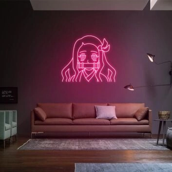 Nezuko Kamado Neon Sign for Anime and Manga Fans