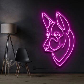 German Shepherd Neon Sign for Dog Lovers and Pet Spaces