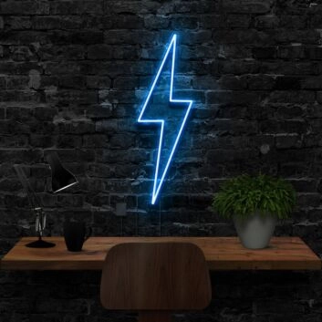 Lightning Bolt Neon Sign for Dynamic and Energetic Spaces