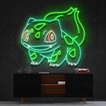 Bulbasaur Neon Sign for Anime Fans and Fun Spaces