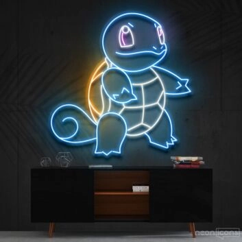 Squirtle Neon Sign for Anime Fans and Fun Spaces