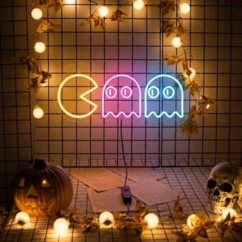 Chasing Ghosts Multicolour Neon Sign for Fun and Playful Spaces
