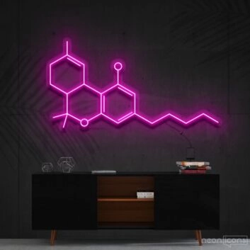 Thc Molecule Neon Sign for Science and Cannabis Enthusiasts