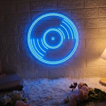 Vinyl Record Neon Sign for Music Lovers and Fans