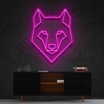 Geometric Wolf Neon Sign for Modern and Artistic Decor