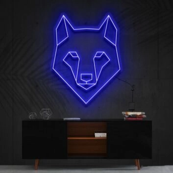 Geometric Wolf Neon Sign for Modern and Artistic Decor