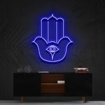 Hamsa Neon Sign for Protection and Positive Energy