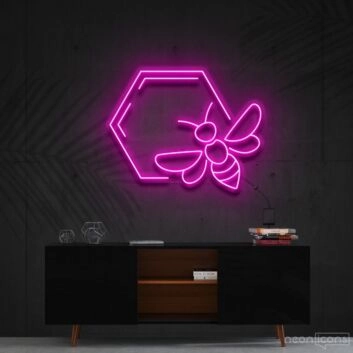 Honeycomb Bee Neon Sign for Nature and Whimsical Decor