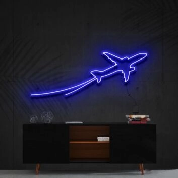 Airplane Take Off Neon Sign for Travel Enthusiasts