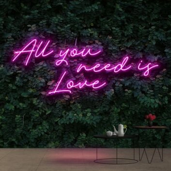 All You Need Is Love Neon Sign for Romantic and Loving Spaces
