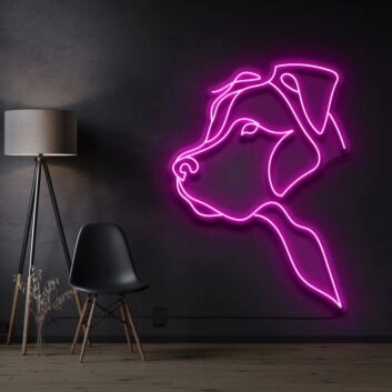 Long Eared Pitbull Neon Sign for Dog Lovers and Pet Spaces